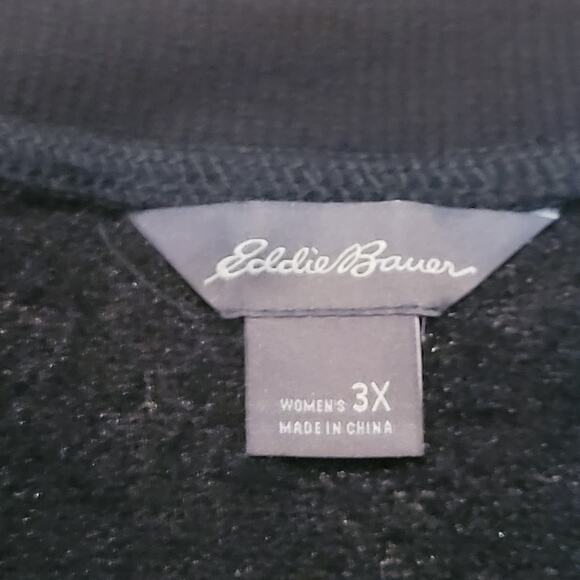 Eddie Bauer We Wander Fleece Pullover 3X Black Sherpa Sweatshirt - Picture 3 of 12